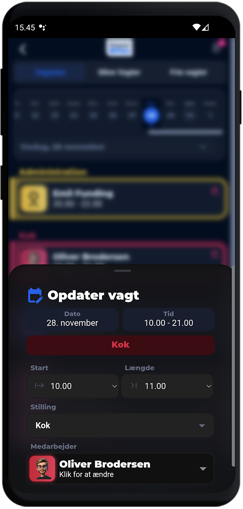 PowerPlan	editing shift in app screenshot